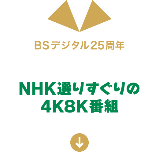 BSデジタル25周年 NHK選りすぐりの4K8K番組